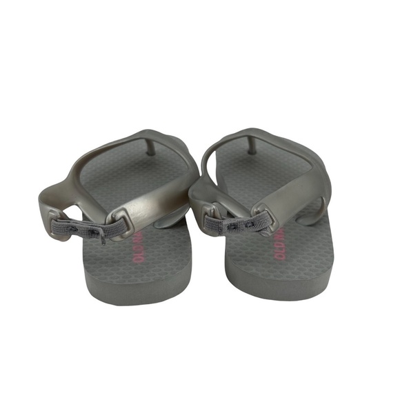 Old Navy Silver Flip Flop Slingback Sandals Size 5 Little Girl's - Picture 4 of 7